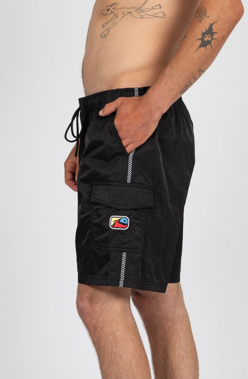 Rusty Mens Tripped Out Elastic Boardshorts - Black