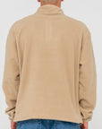 Rusty Core Division Polar Fleece Quarter Zip - Abbey Stone - ManGo Surfing