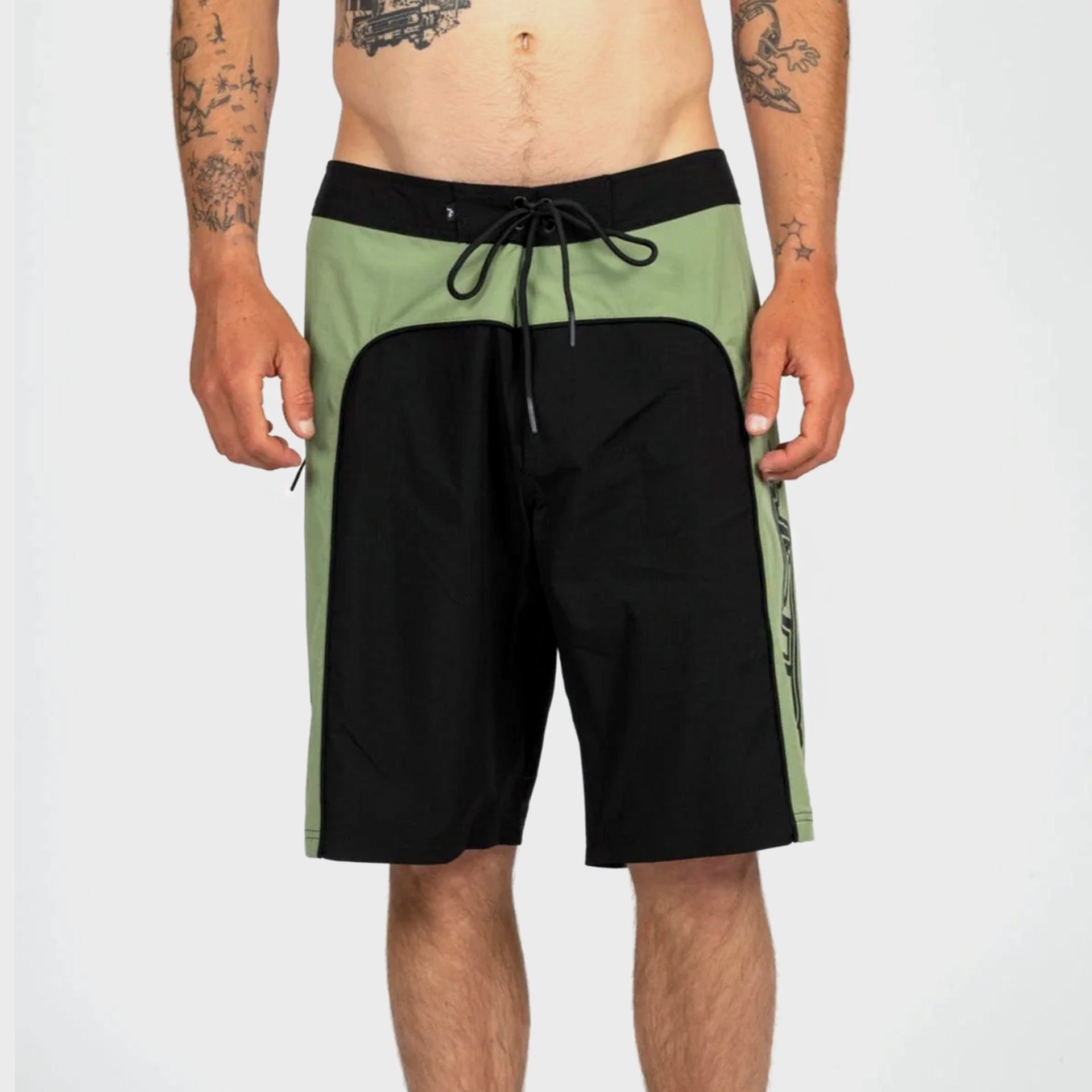 Rusty Mens Pied Piper Fixed Boardshorts - Black Fatigue