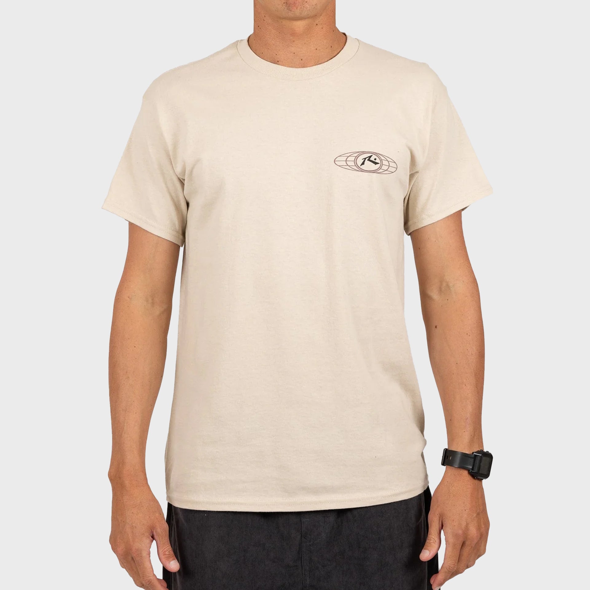 Rusty Mens Surf Worldwide Short Sleeve T-Shirt - Sand