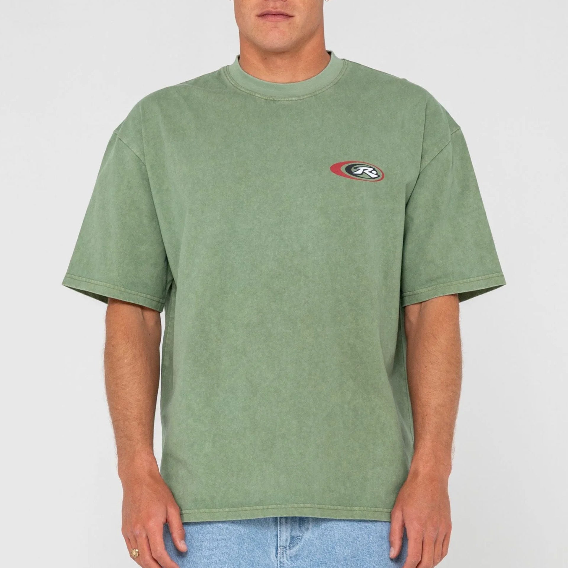Rusty Sleds N Threads T-Shirt - Oil Green - ManGo Surfing