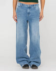 Rusty Womens Bethany Baggy Low Rise Jeans - Blasted Middy Blue