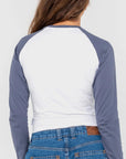 Rusty Womens Heritage Long Sleeve Raglan T-Shirt - White