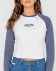 Rusty Womens Heritage Long Sleeve Raglan T-Shirt - White