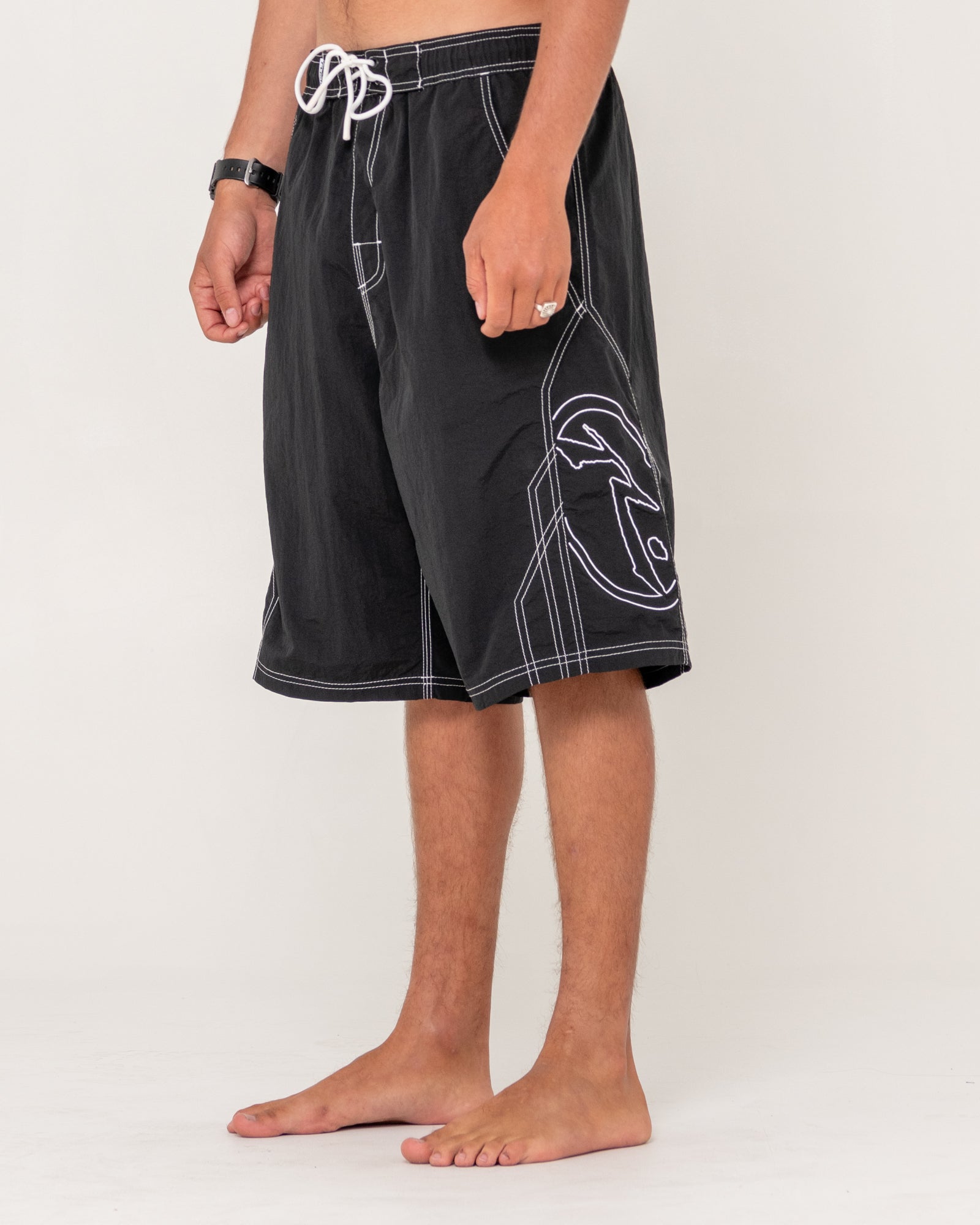 Rusty Tombstones Hybrid Waist Boardshorts - Black