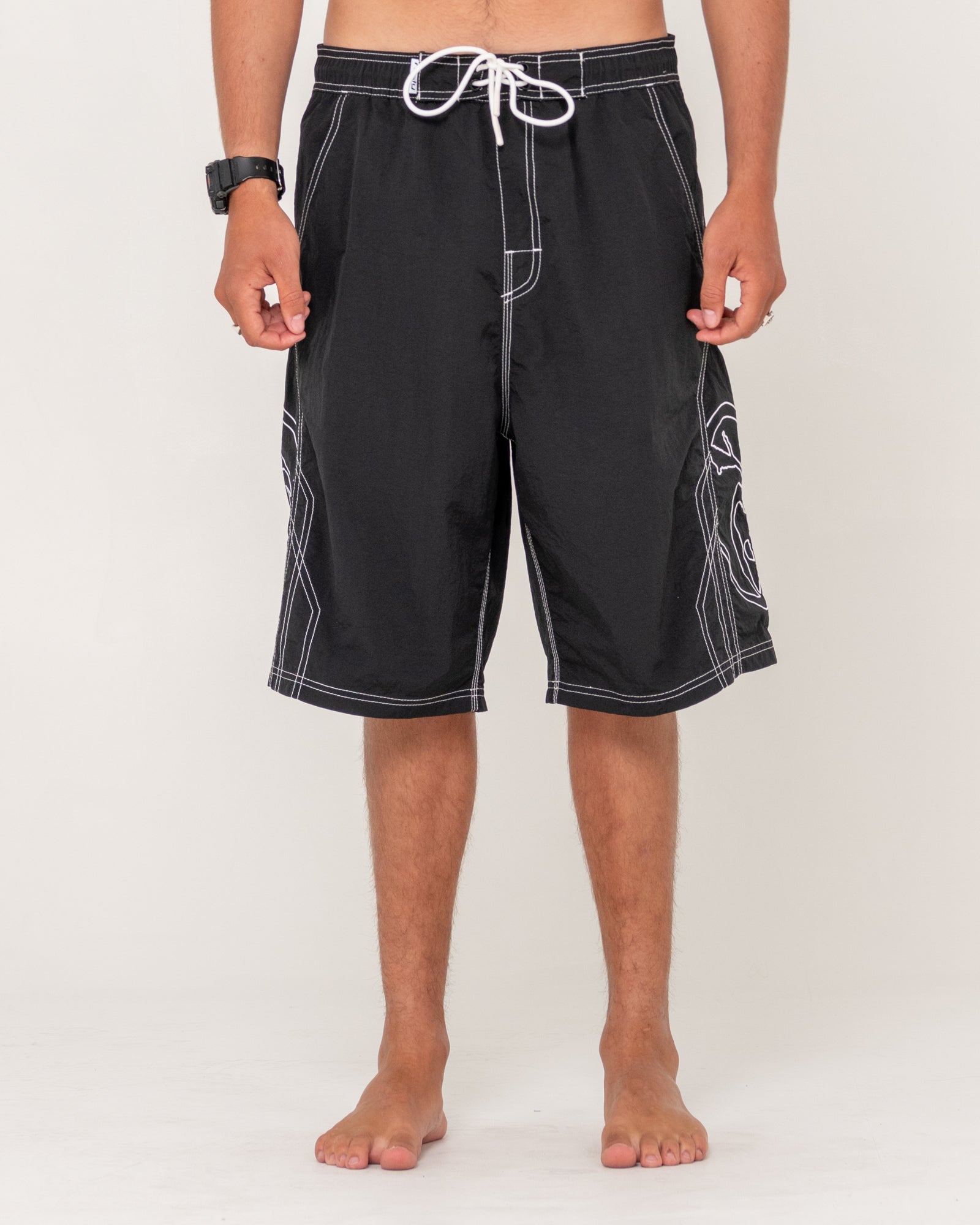 Rusty Tombstones Hybrid Waist Boardshorts - Black