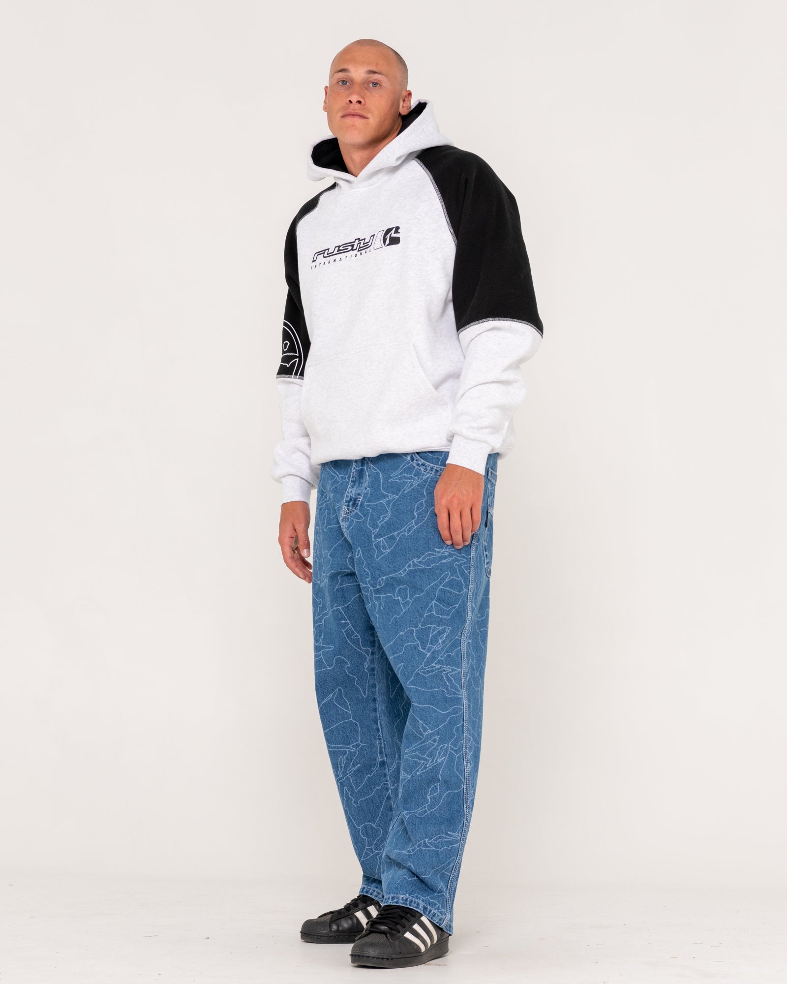 Rusty Incognito Hooded Fleece - Ecru Marle