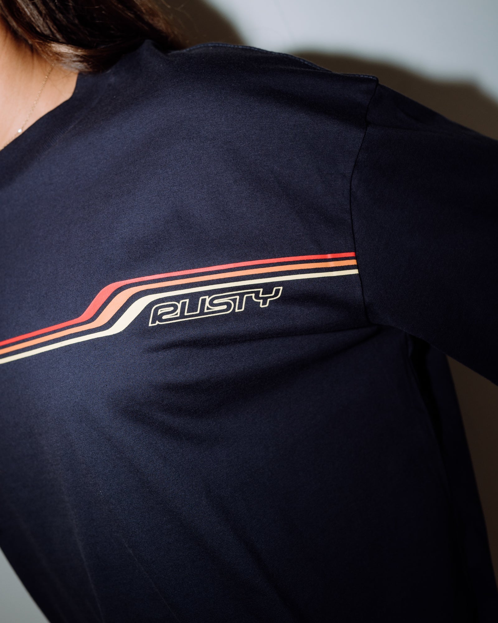 Rusty Womens Wave Rider 2.0 Oversize T-Shirt - Navy Blue