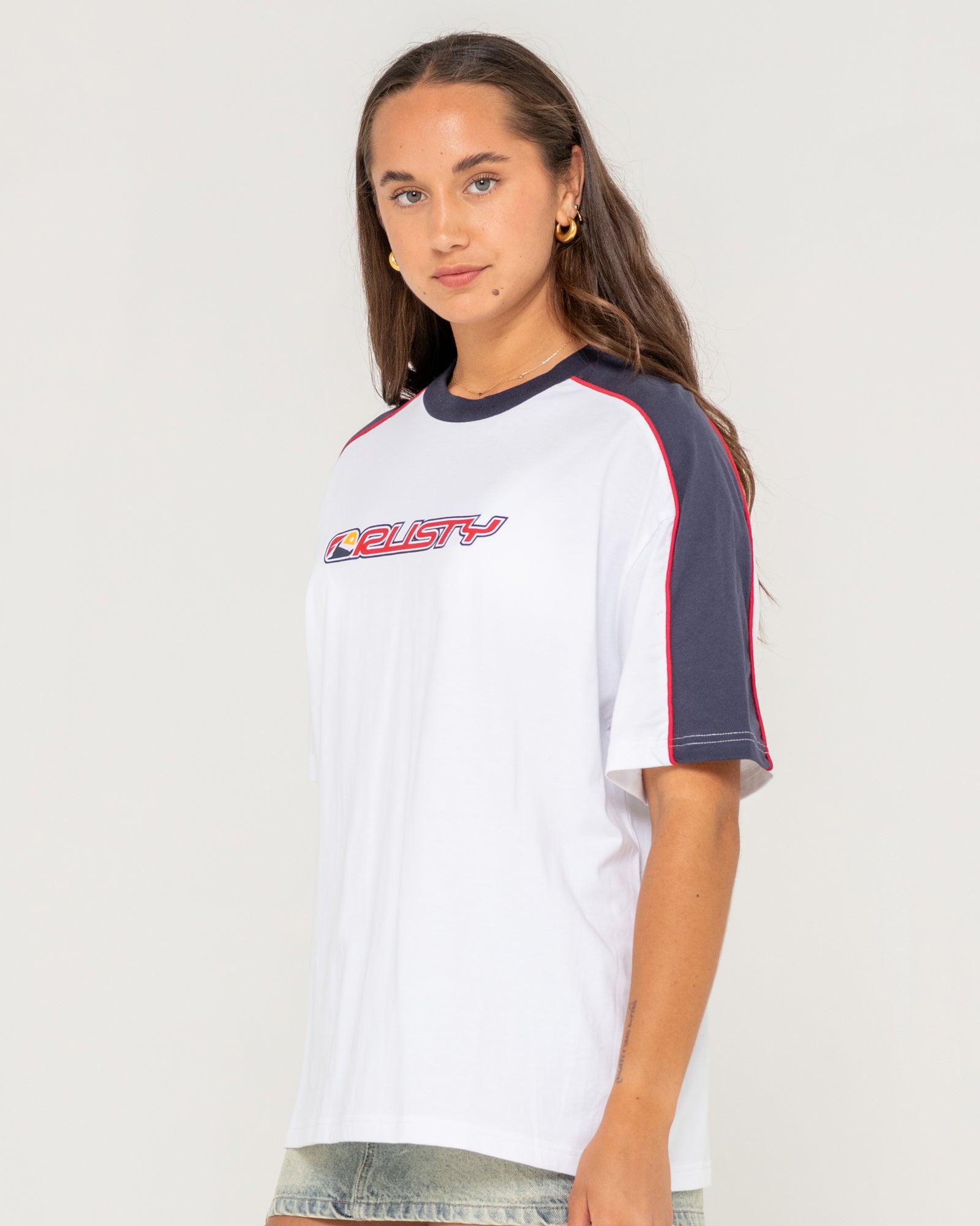 Rusty Womens Archived Shooter Oversize T-Shirt - White
