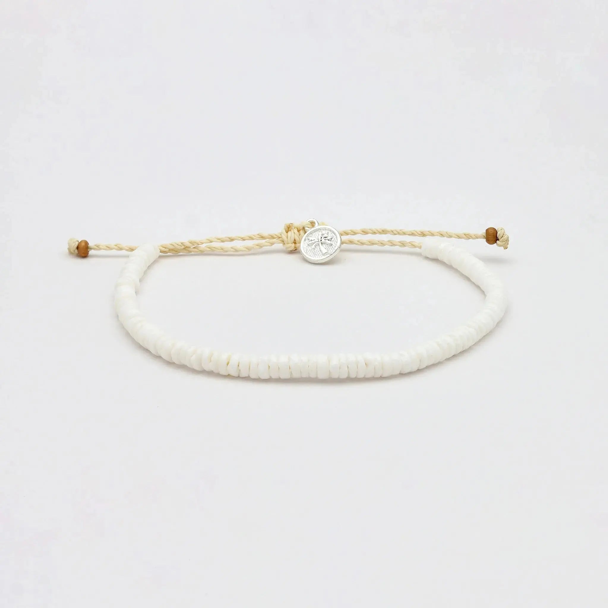Pineapple Island Padangbai Puka Shell Anklet - White