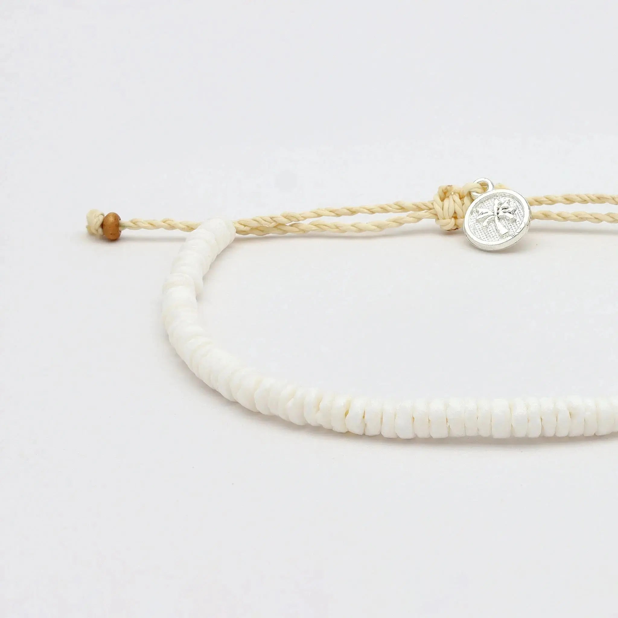 Pineapple Island Padangbai Puka Shell Anklet - White