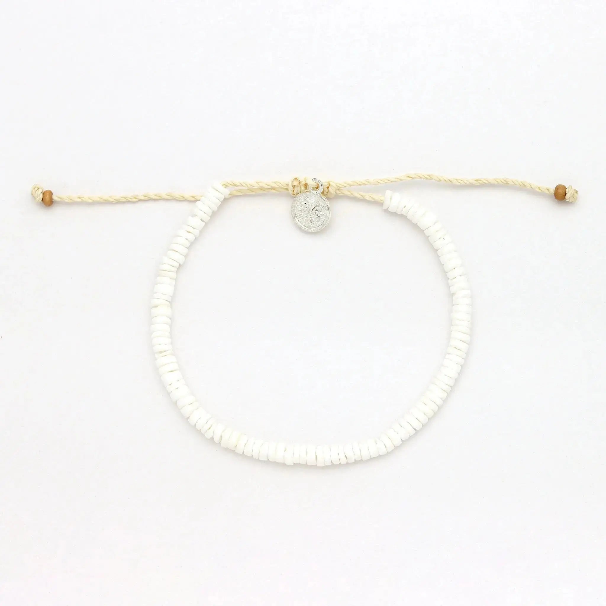 Pineapple Island Padangbai Puka Shell Anklet - White