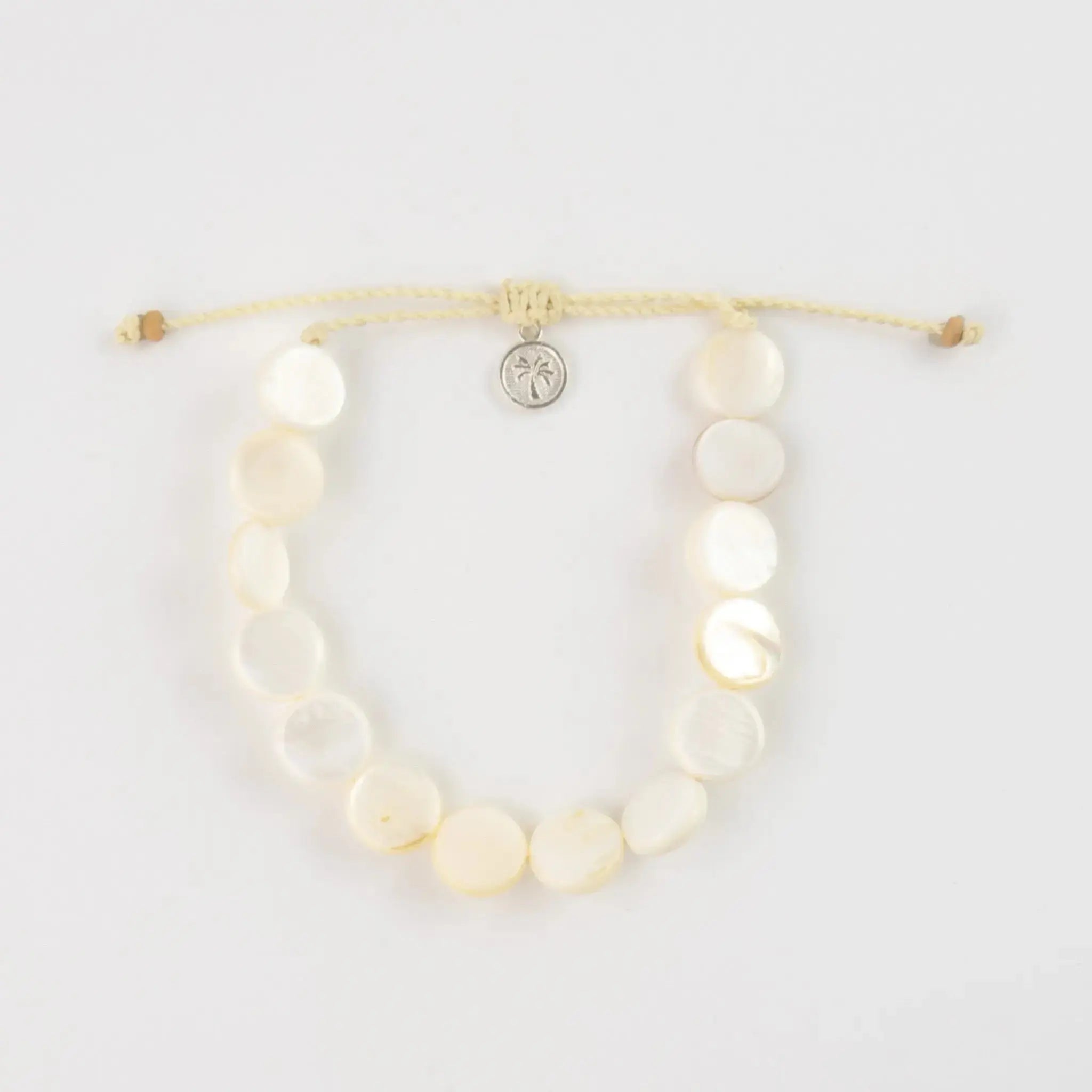 Pineapple Island Ungu Mother of Pearl Disc Bead Bracelet - White