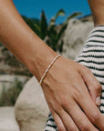 Pineapple Island Cahaya Mother of Pearl Beaded Bracelet - Cream/Gold