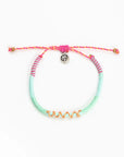 Pineapple Island Kailua Beach Bracelet Set - Pink/White/Blue/Green