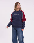 Rusty Womens South Of The River Oversized Crewneck Sweatshirt - Navy/Red
