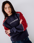 Rusty Womens South Of The River Oversized Crewneck Sweatshirt - Navy/Red