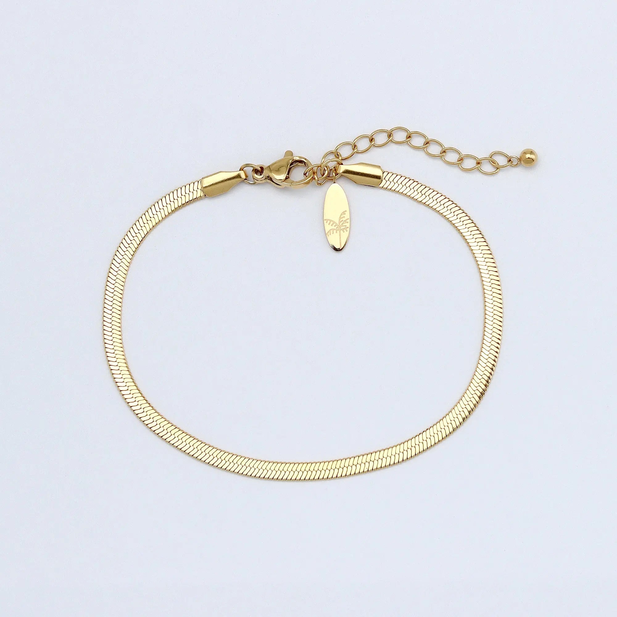 Pineapple Island Herringbone Waterproof Bracelet - Gold