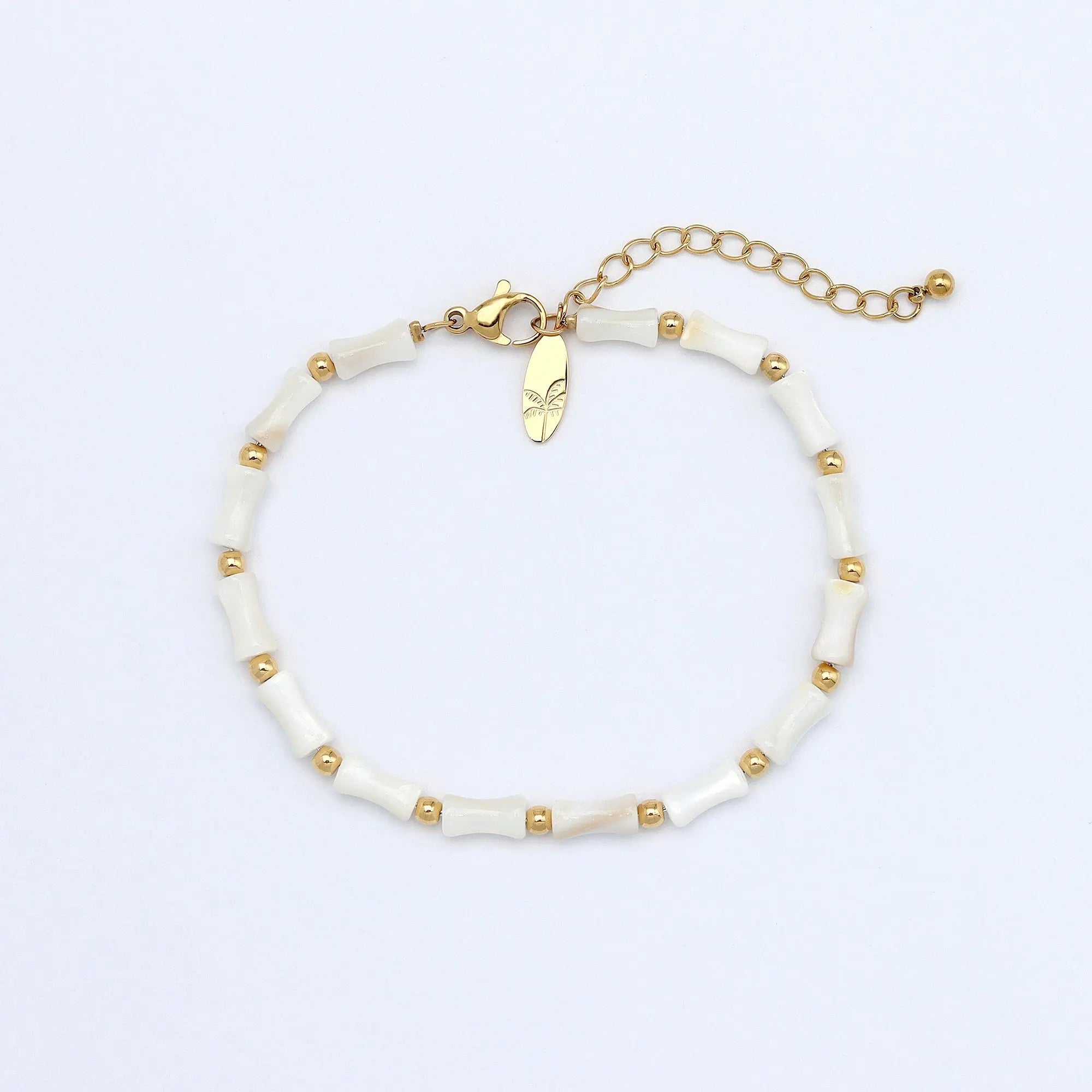 Pineapple Island Mother of Pearl Waterproof Bracelet - Gold