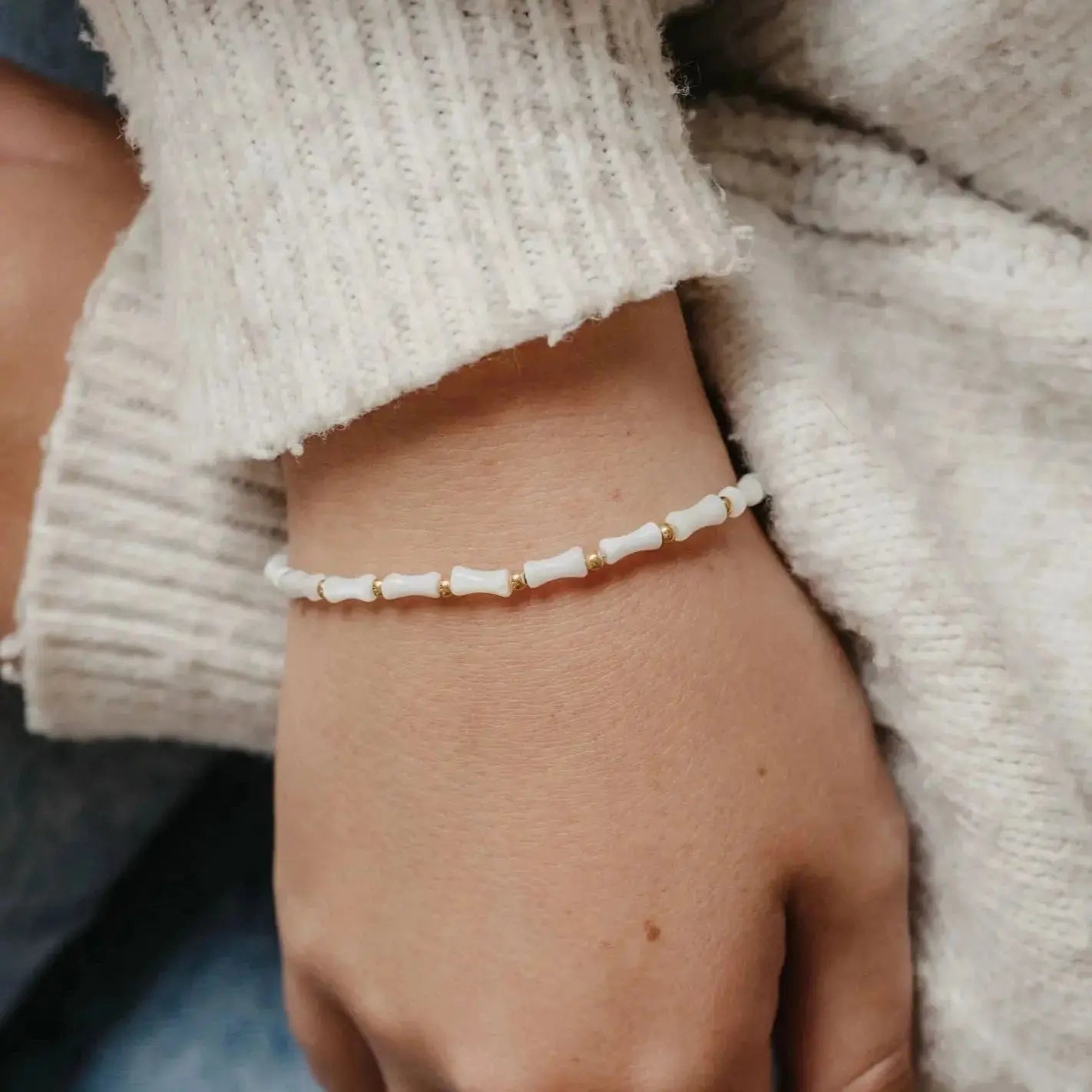Pineapple Island Mother of Pearl Waterproof Bracelet - Gold