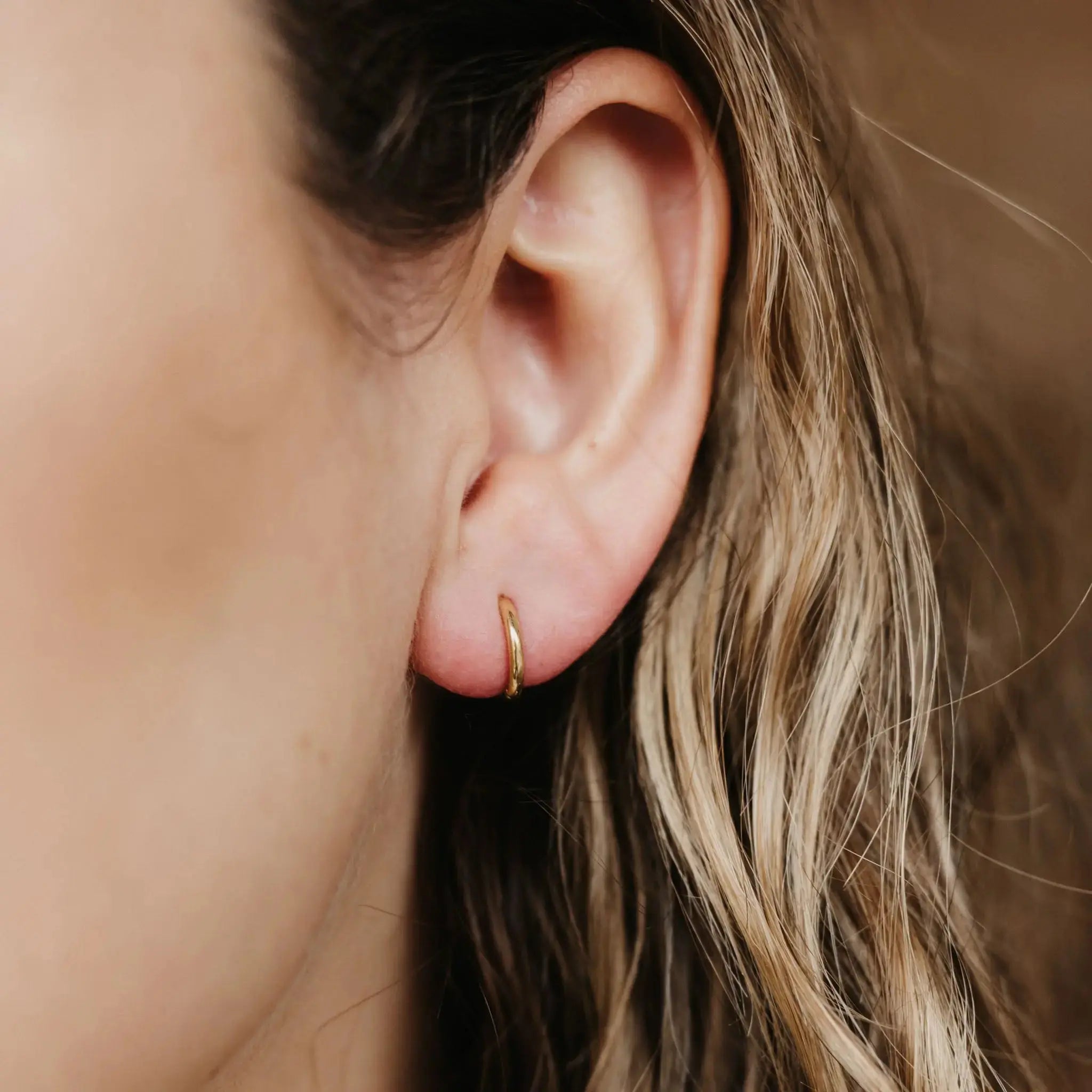 Pineapple Island Tiny Huggie Hoop Waterproof Earrings - Gold