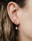 Pineapple Island Tiny Huggie Hoop Waterproof Earrings - Gold