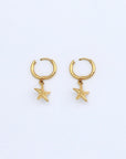 Pineapple Island Starfish Hoop Waterproof Earrings - Gold