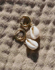 Pineapple Island Cowrie Shell Waterproof Hoop Earrings