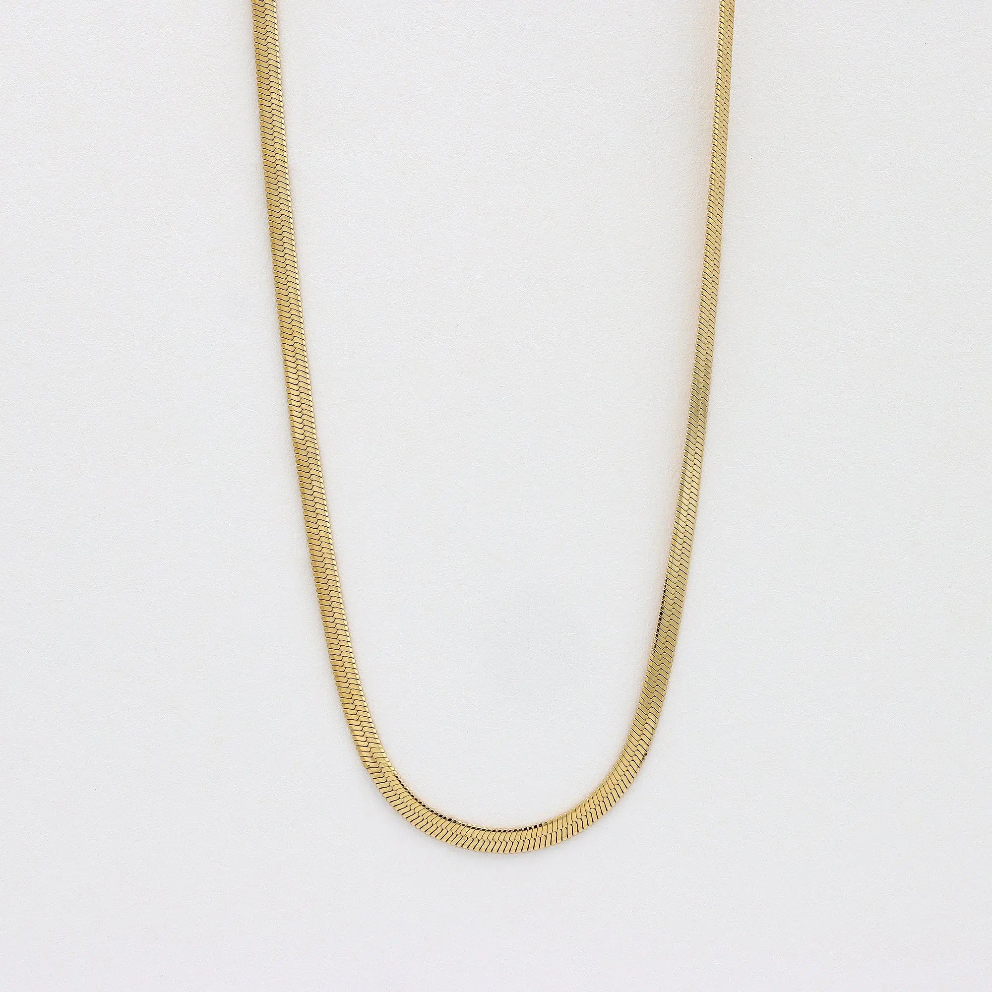Pineapple Island Herringbone Chain Necklace - Gold