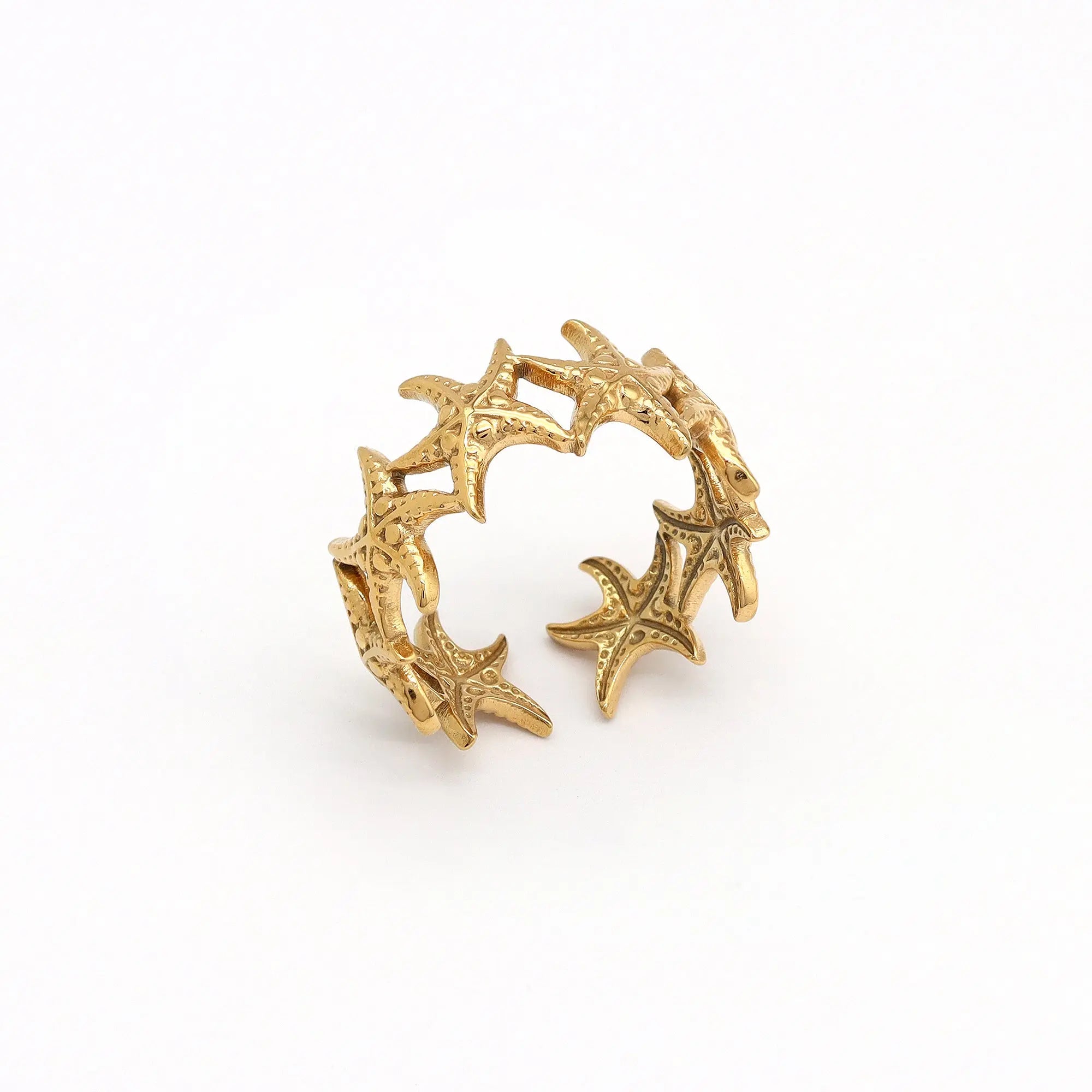 Pineapple Island Mokupuni Starfish Adjustable Ring - Gold