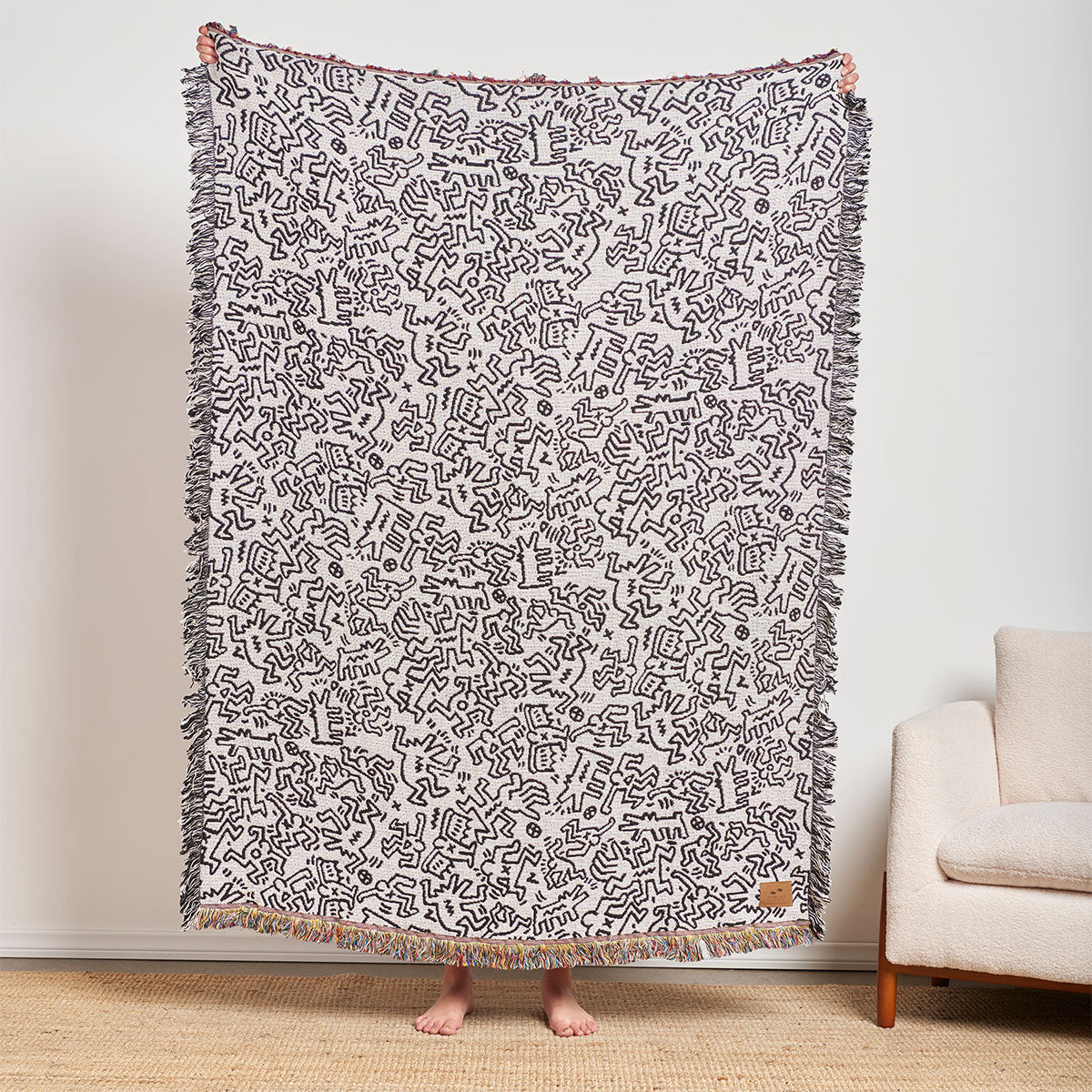 Slowtide Breakers Tapestry Blanket - White