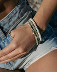 Pineapple Island Alami Elastic Gemstone Bracelet - Dalmation Jasper
