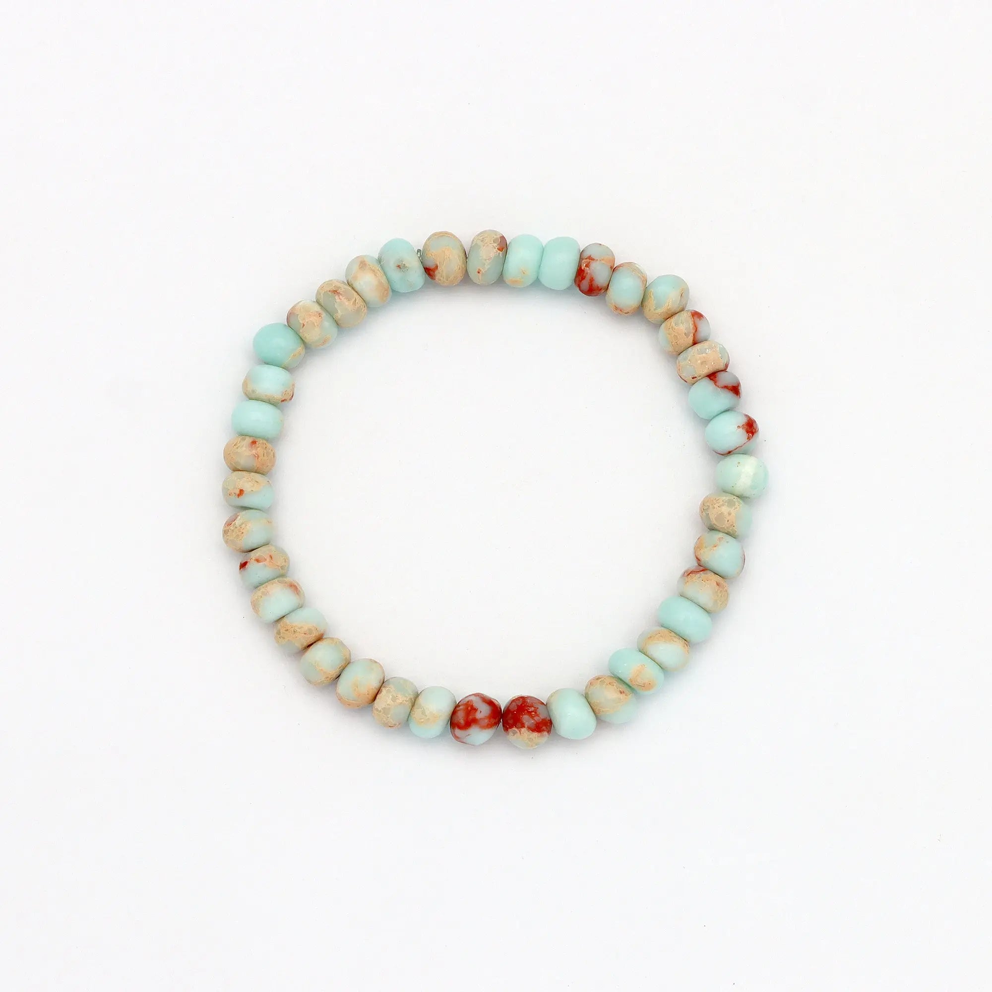 Pineapple Island Alami Elastic Gemstone Bracelet - Agalmatolite