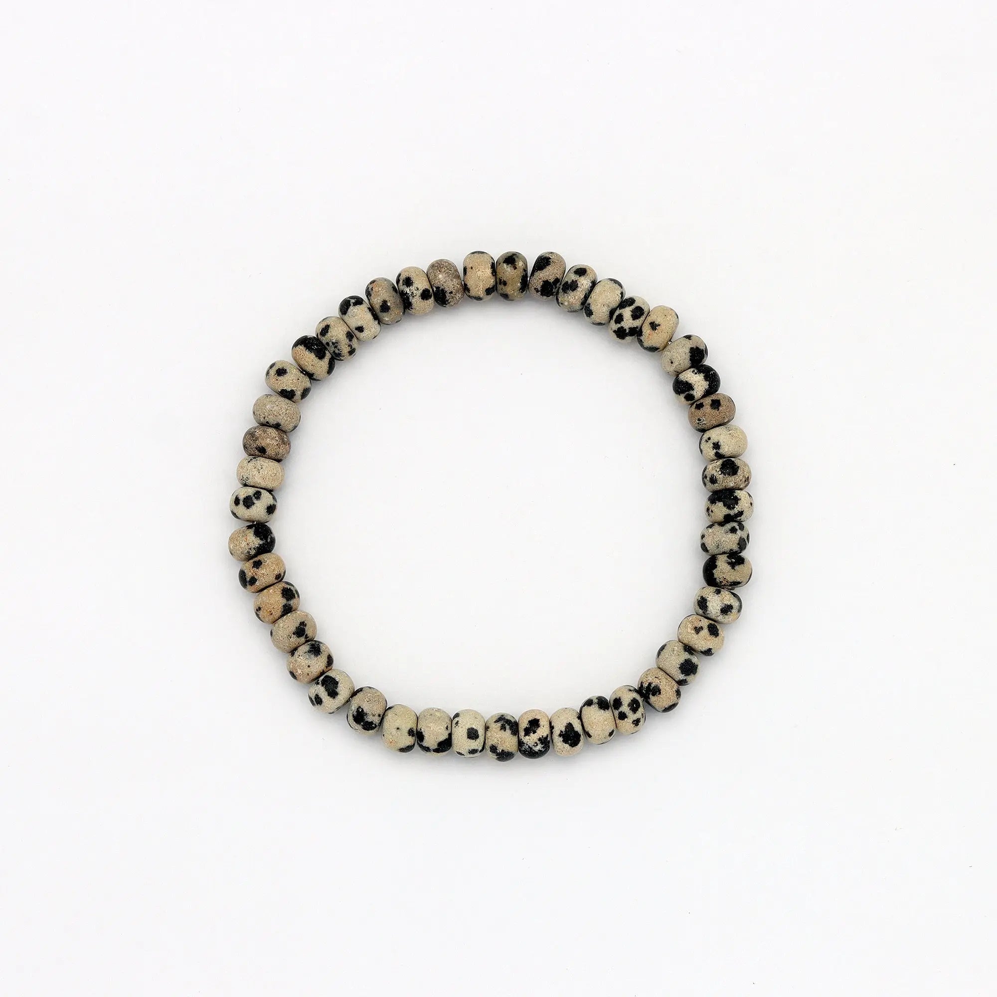 Pineapple Island Alami Elastic Gemstone Bracelet - Dalmation Jasper