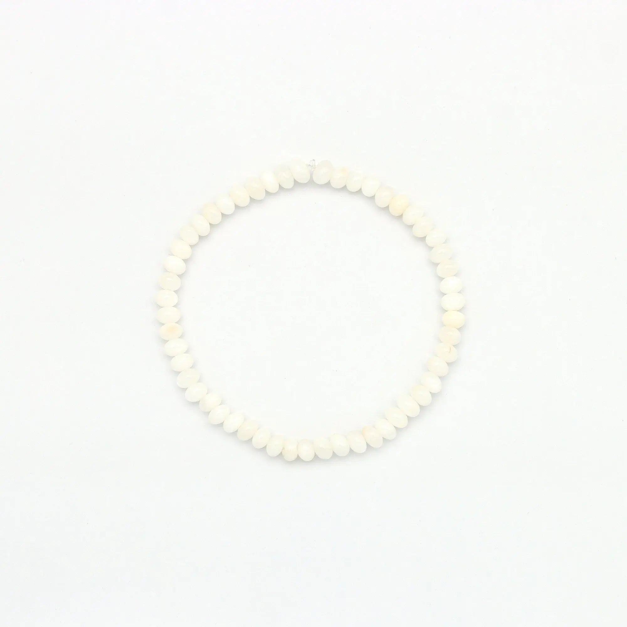 Pineapple Island Momi Mother of Pearl Elasticated Bracelet - White