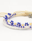 Pineapple Island  Forget Me Not Bracelet Trio Set - Blue/White