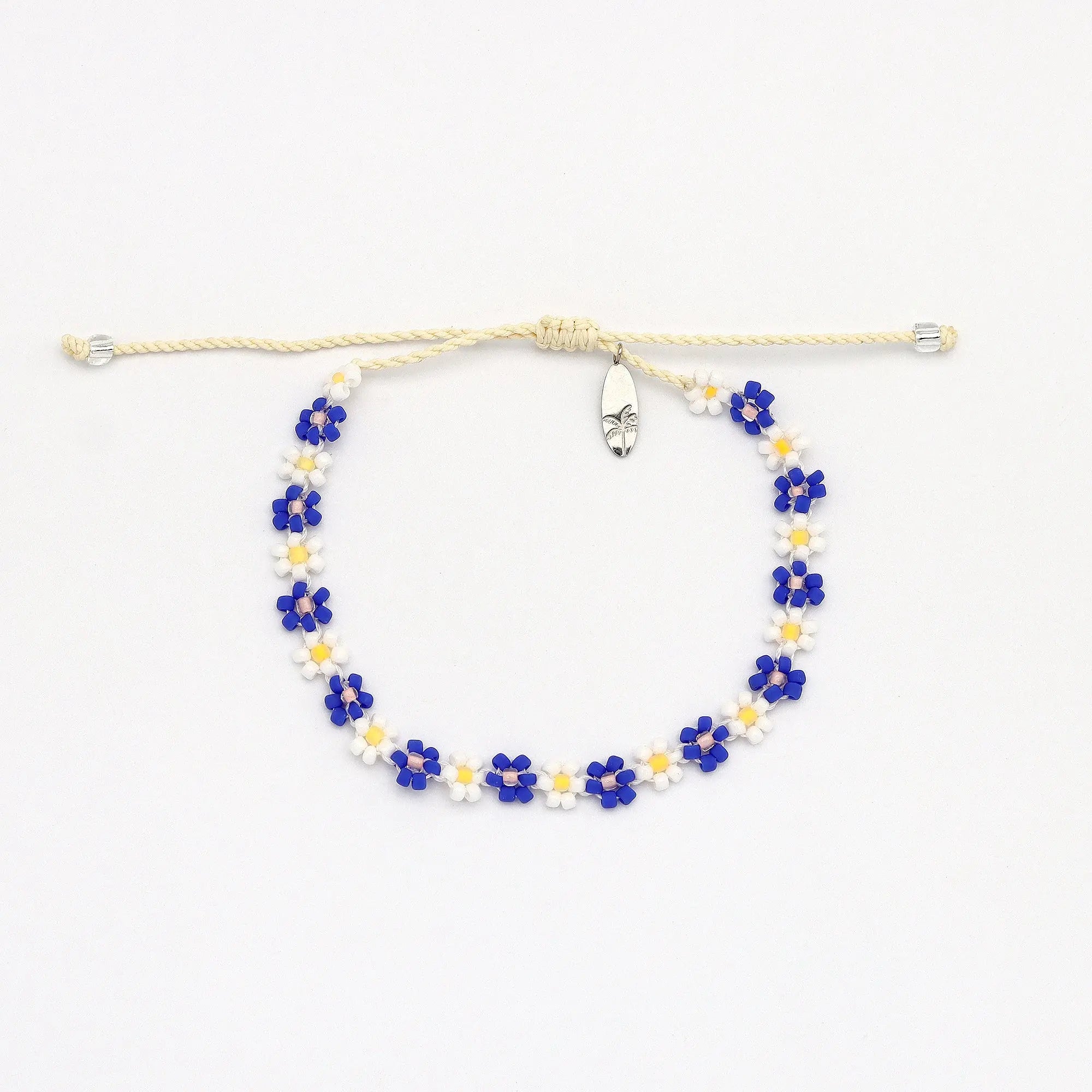 Pineapple Island  Forget Me Not Bracelet Trio Set - Blue/White
