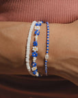 Pineapple Island  Forget Me Not Bracelet Trio Set - Blue/White
