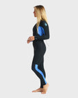 C-Skins Surflite 4/3 mm Womens Back Zip Wetsuit - Black Blue Tie Dye - ManGo Surfing