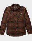 Salty Crew Mens Fathom Long Sleeve Tech Flannel Shirt - Burgundy