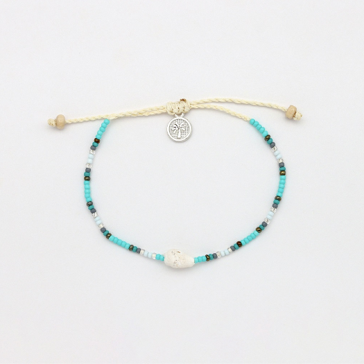 Pineapple Island Mauna Loa Shell Bracelet - Light Blue/Shell