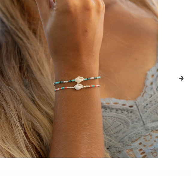 Pineapple Island Mauna Loa Shell Bracelet - Light Blue/Shell