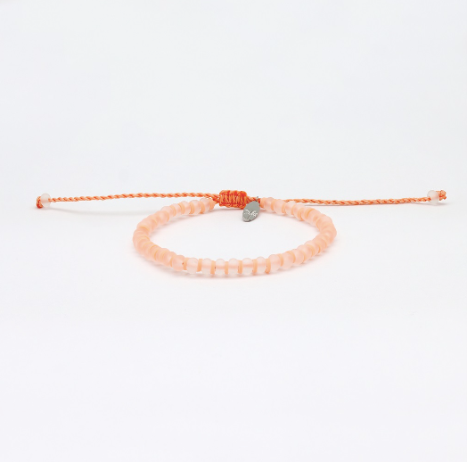 Pineapple Island Marley Glass Beaded Bracelet - Peach