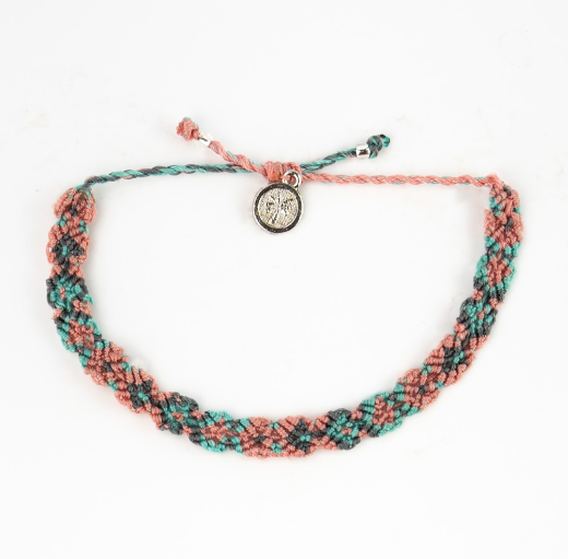 Pineapple Island Leme Surf Anklet  - Rose Gold/Multi
