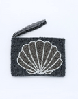 Pineapple Island Small Shell Beaded Pouch - Navy
