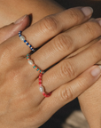 Pineapple Mutiara Stretchy Pearl Bead Rings - Multi colours