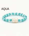 Pineapple Mutiara Stretchy Pearl Bead Rings - Multi colours