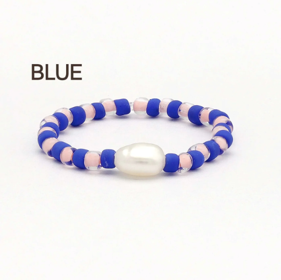 Pineapple Mutiara Stretchy Pearl Bead Rings - Multi colours