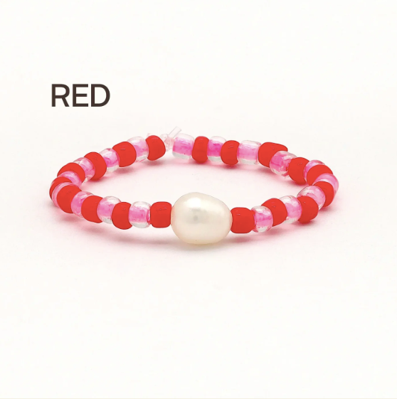 Pineapple Mutiara Stretchy Pearl Bead Rings - Multi colours