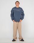 Rusty Mens Trigger Crew Fleece Sweatshirt - Atlantic Blue